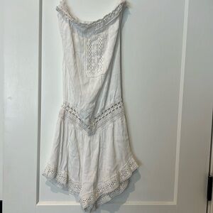 White strapless, romper size medium